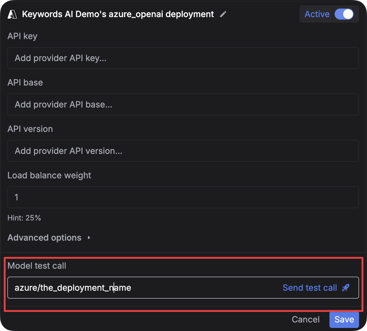 Azure deployment name