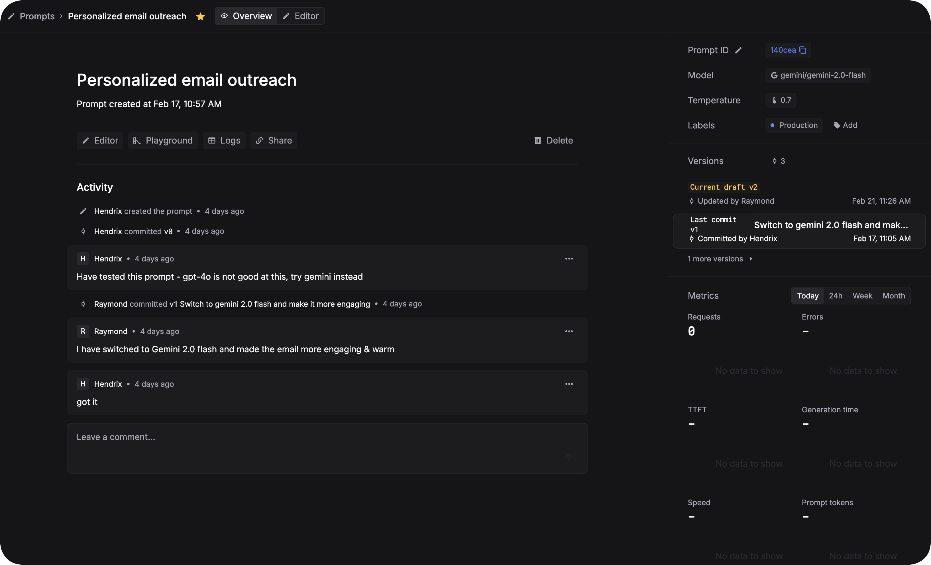 Keywords AI prompt editing