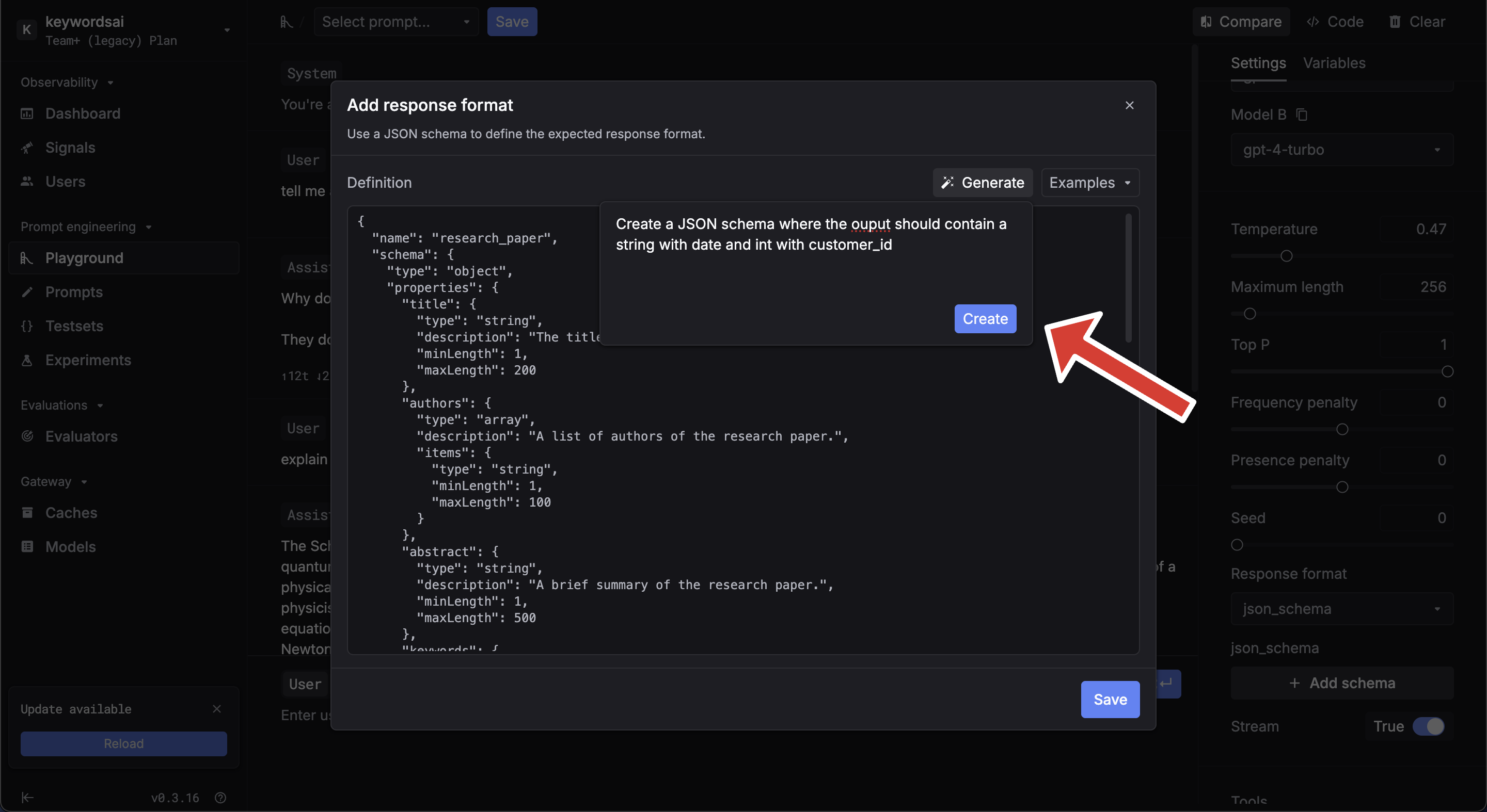 AI Schema Generator Interface