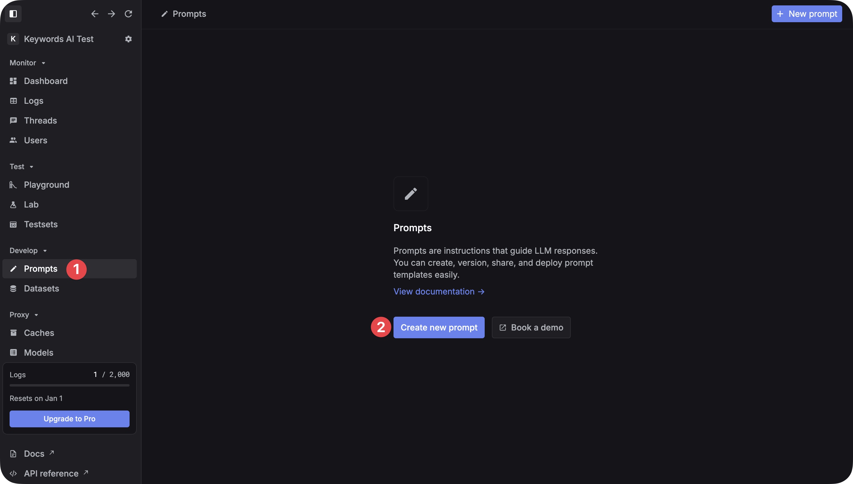 Create prompt placeholder