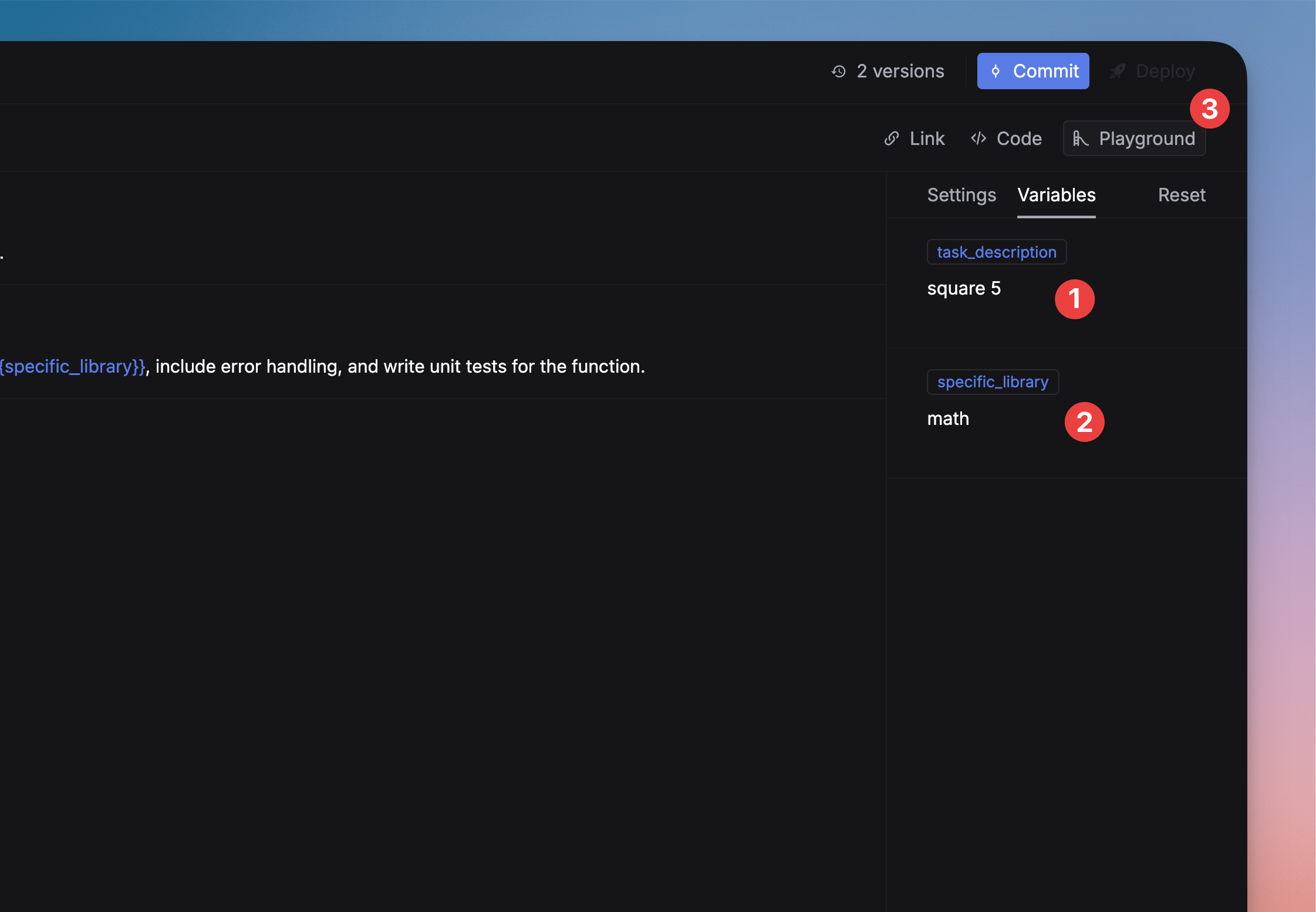 Bring prompt to playground